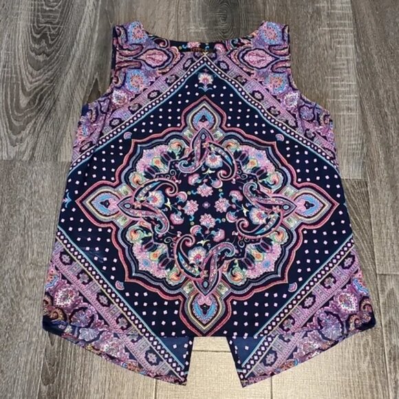 🍁 Renee C. colorful bandana print Top 🍁 - Picture 1 of 4